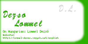 dezso lommel business card